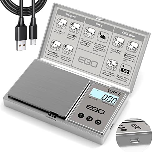 Digital Pocket Scale USB Rechargeable with 200g/0.01g, Latest Stylish Shell Design Cover Appearance Pocket Jewelry Scale Grain Scale Mini Food Scale Grams and Ounces Accurate and Precision