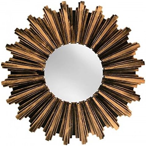 Kole OF546 Wall Mirror Antiqued Bronze Sunburst Wall Mirror