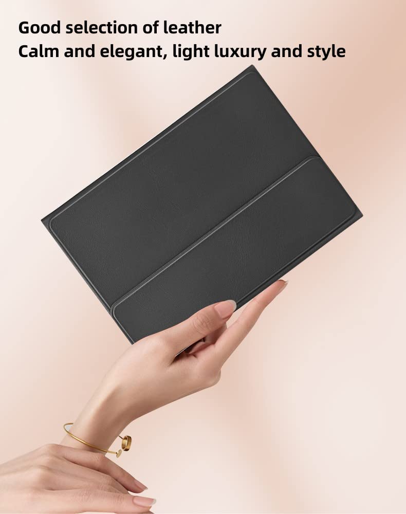 BAILI Leather Case with Detachable Bluetooth Keyboard Wirelessly Connects, Bluetooth Keyboard with a Central Touchpad Built-in S Pen Slot & Collapsible Kickstand for Samsung Galaxy Z Fold4/3 Black