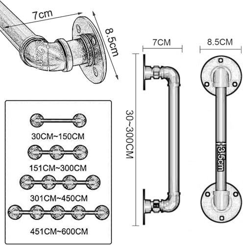 Kit de support d'escalier en fer forgé blanc 80cm au design épuré - 3
