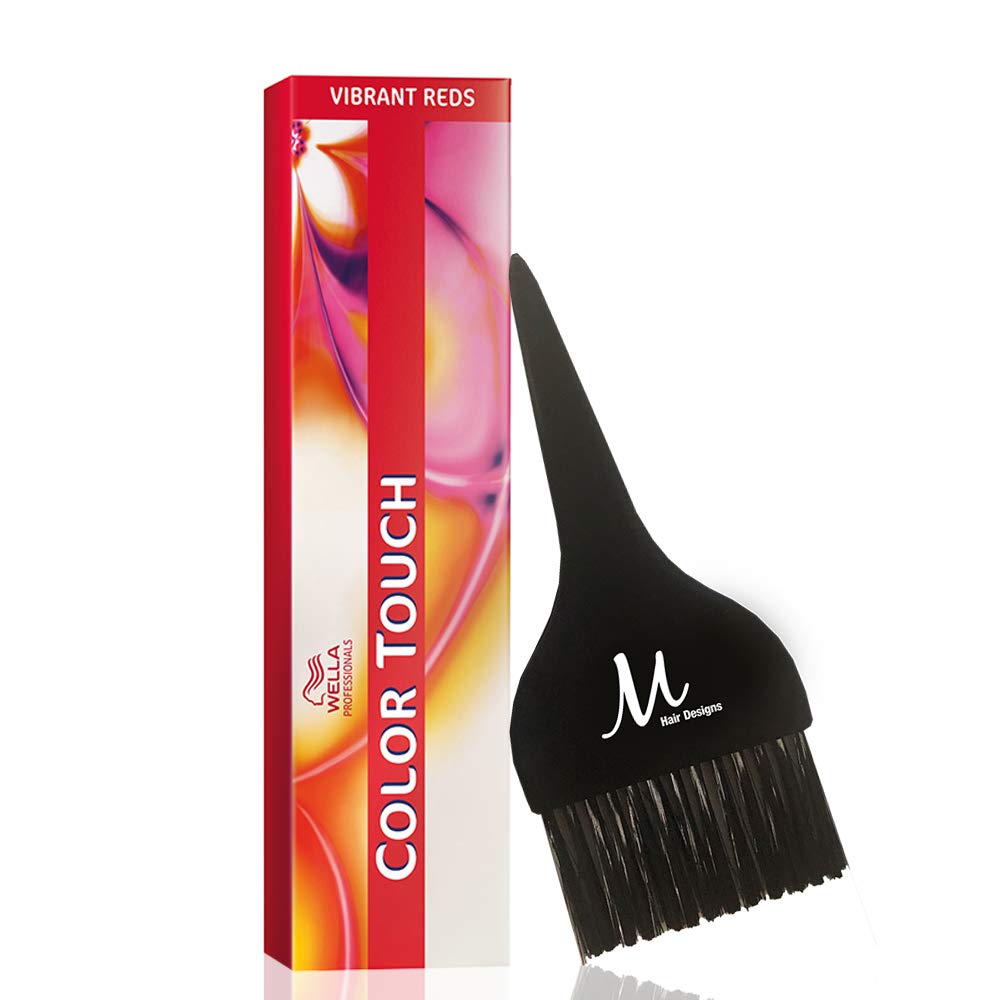 Wella Color Touch 7/4 Medium Blonde/Red Demi-Permanent Hair Color 2 oz and M Hair Designs Tint Brush (Bundle 2 items)
