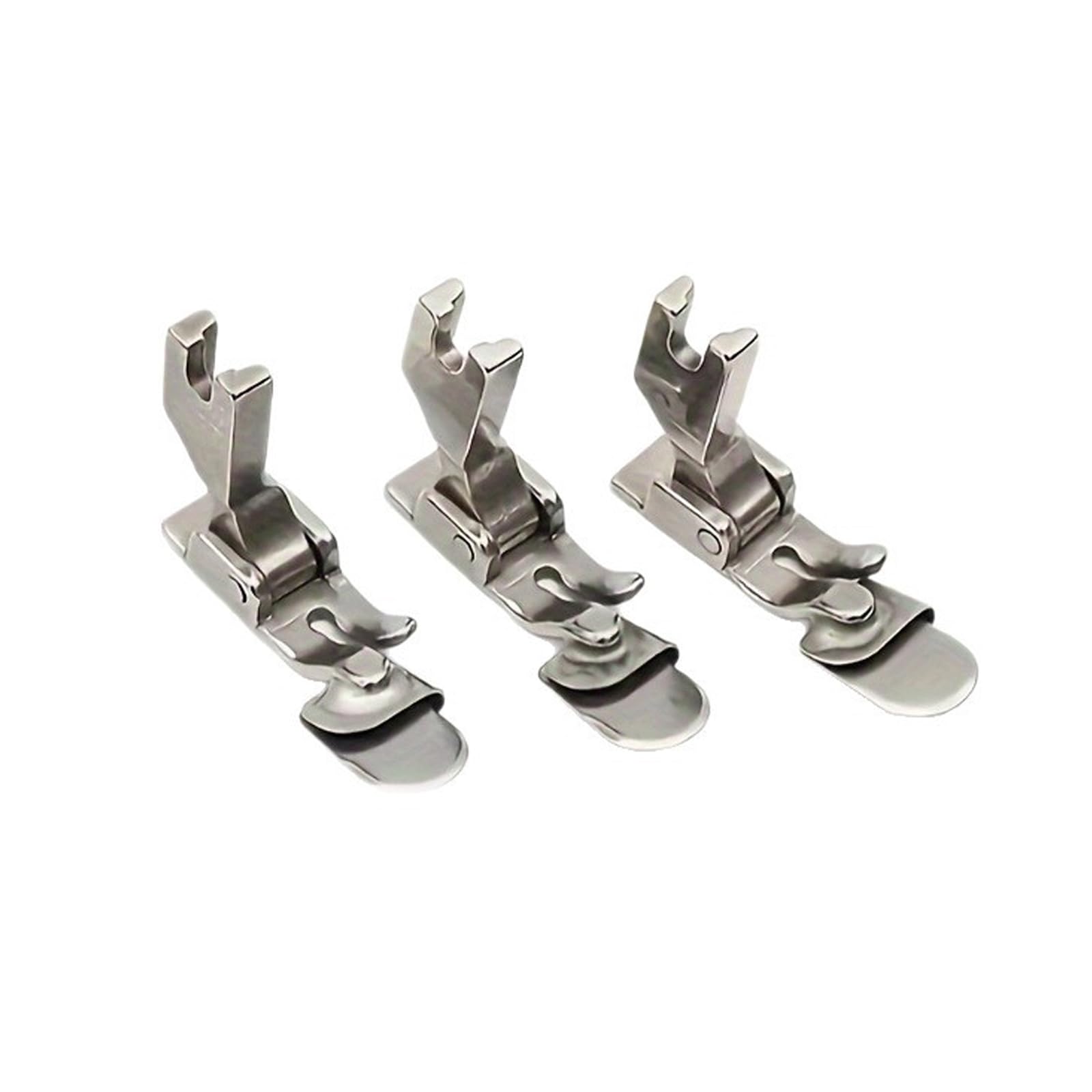 Buxuaaaa 3 Pieces Steel Sewing Presser Foot Never Iron Margin Folding Attachment Corresponding Standard Truckbed Machines Never Iron Hemming Presser Foot Exactness Folding Sewing