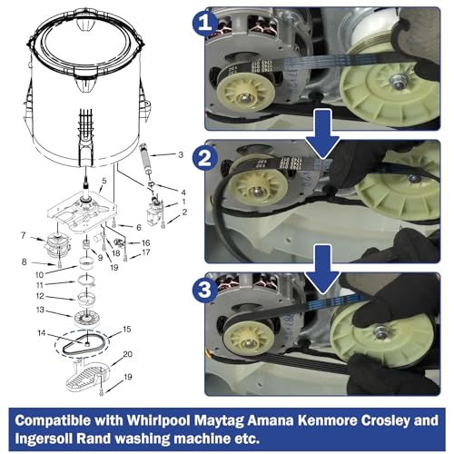 Image of W11239857 W10808317 W10006384 Washer Drive Motor Belt