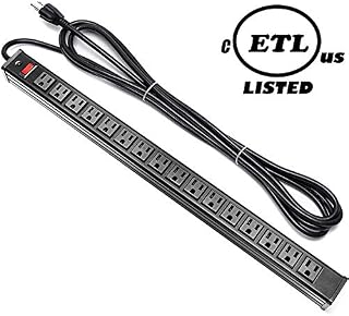 Surge Protector Power Strip 16-Outlet ETL Certified Heavy Duty Metal Power Socket