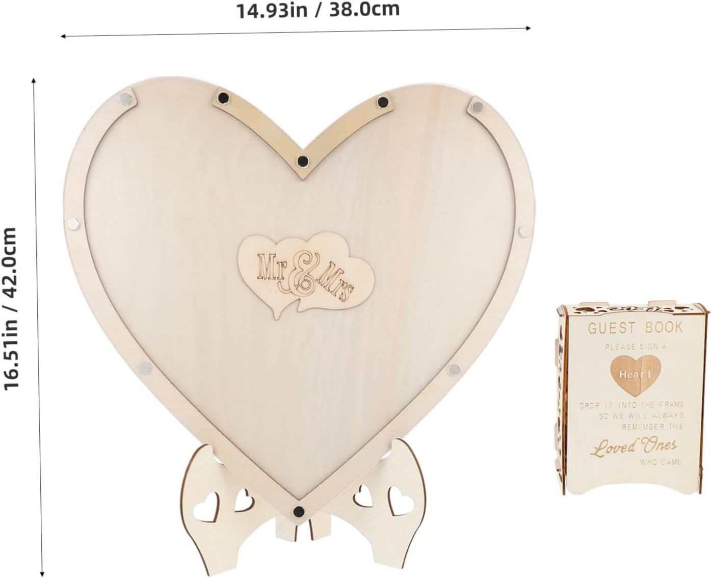 1set Heart-Shaped Wedding Guest Book Creative Alternative Signature Box for Bridal Shower Shower Wedding Reception Easy Assembly Unique Decor