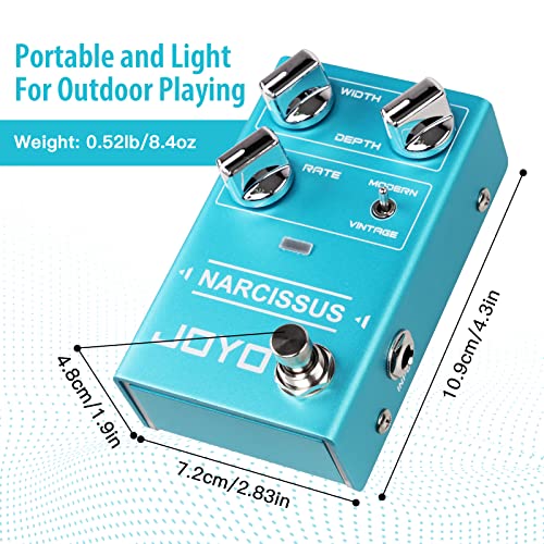 Image of JOYO Chorus Pedal Multiple Chorus Effects Semi-Analog Circuit From Surreal Deep Tone to Fierce and Vintage Distortion for Electric Guitar (NARCISSUS R-22)