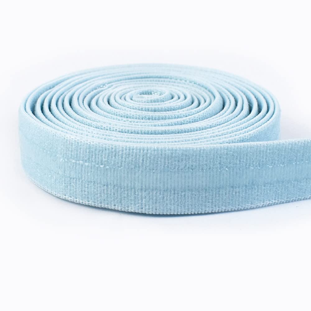 Yalulu 20 Yards Silicone Non-Slip Elastic Band, 10mm Stretch Non-Slip Strap Rubber Band for Underwear, Bra, DIY Craft Accessories (Light Blue)
