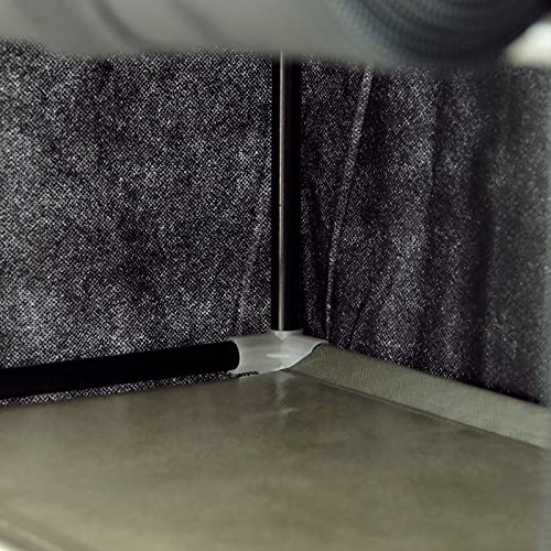 PrimeMatik - Garderobe und Schuhe Stoffschrank Faltschrank Kleiderschrank 60 x 30 x 160 cm schwarz mit Rolltore