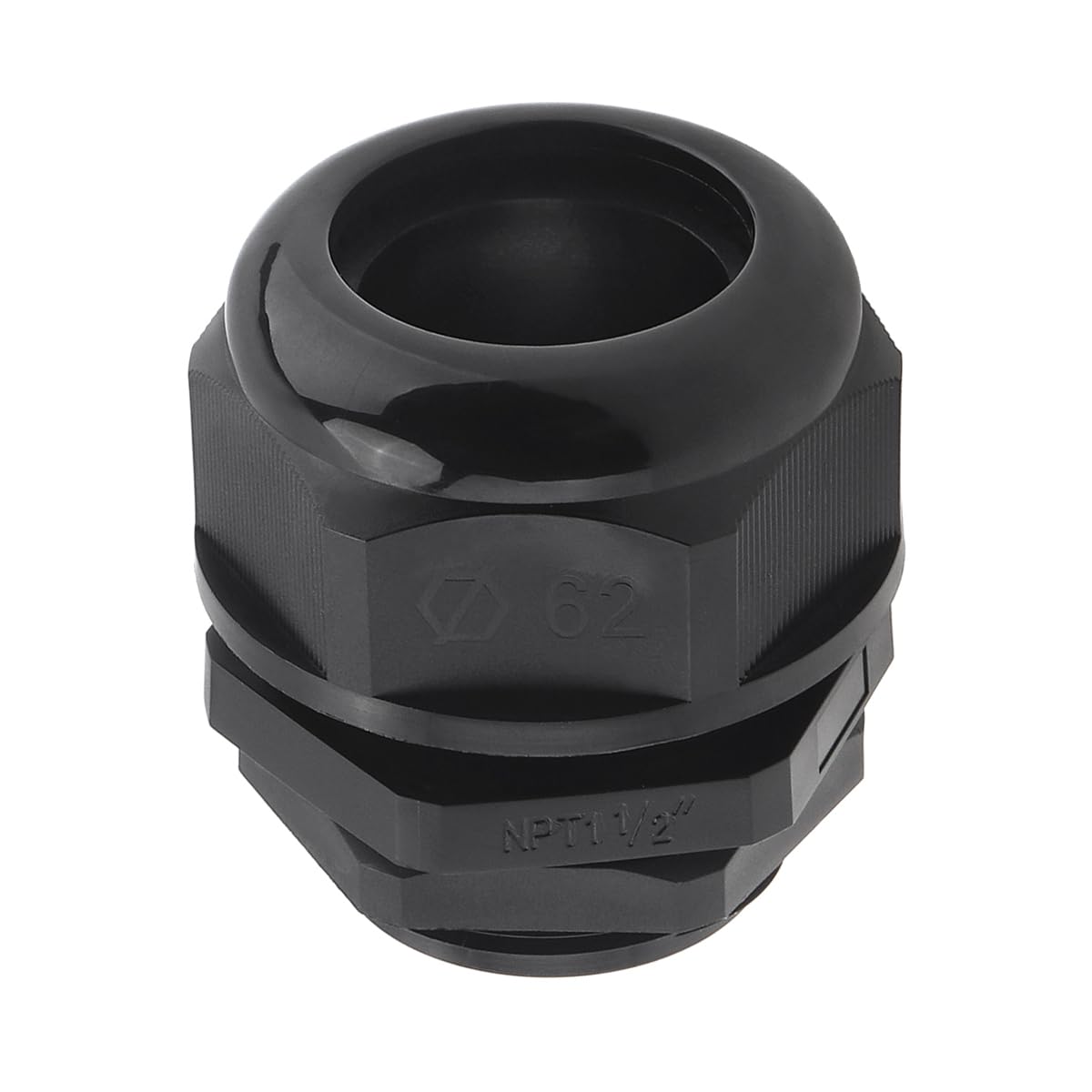 RTNLIT Prensaestopas NPT de 1-1/2 pulgadas, conectores de cable de alivio de tensión de plástico de nailon ajustable impermeable con juntas (paquete de 1)