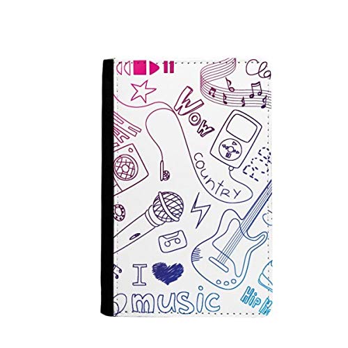 Étui portefeuille de voyage passeport musique multicolore 3.7x5.8