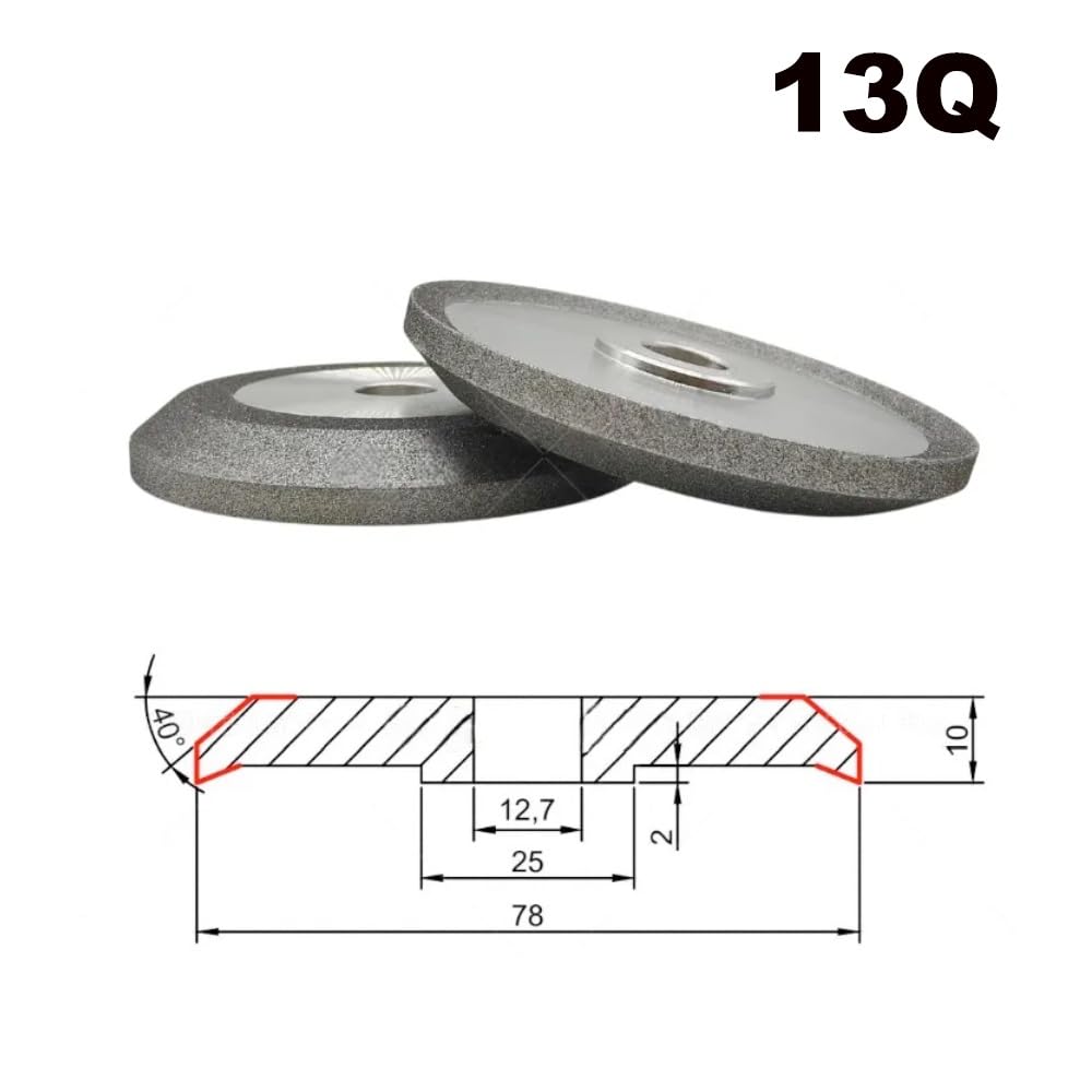 Ściernica CBN I SDC 78 Mm – Ziarnistość 230 Do Ostrzałki Do Wierteł Z13-2, 13B, 20G – Tarcza Wymienna Do Węglika I Stali HSS (1 Szt.)(CBN230,MR-13Q)