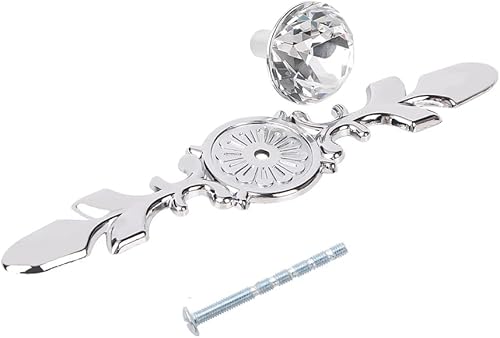 Miniatura 5 de Fvstar 10 pomos de cristal para cajones, pomos de cristal con placa, pomos decorativos de diamante para tocador, tiradores de gabinete brillantes