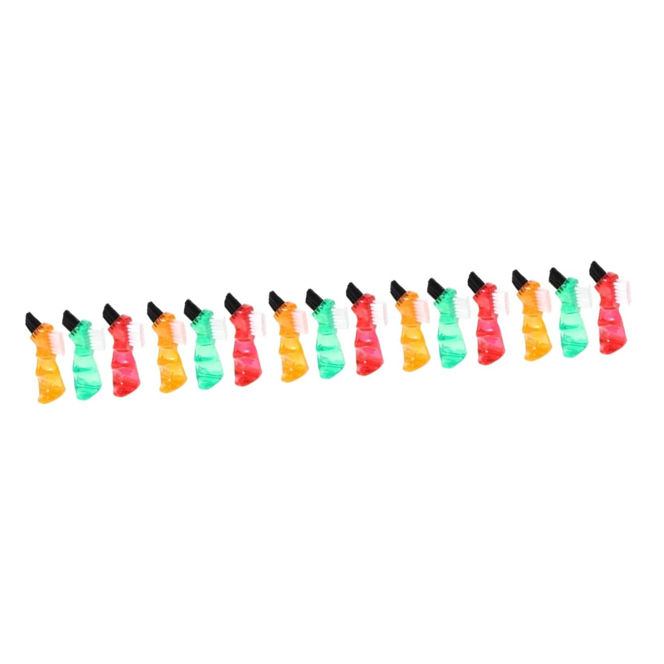 15piezas Mini Cepillos De Limpieza De Dentaduras Portátiles Accesorio Doble Cara y Rojo