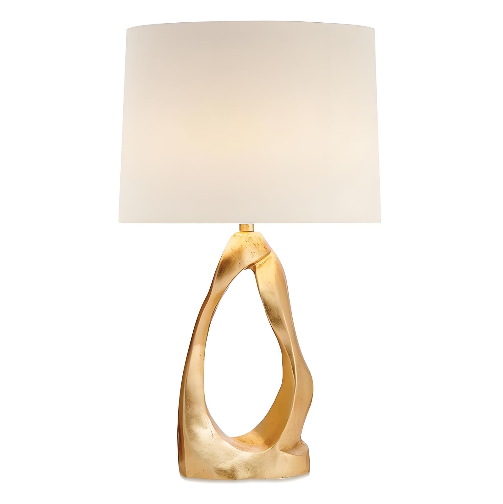 Złota lampa biurkowa, podstawa z żywicy z abażurem z tkaniny, włącznik przyciskowy, przewód 150 cm, do sypialni, salonu, biura, ciepłe oświetlenie do czytania, stolik nocny