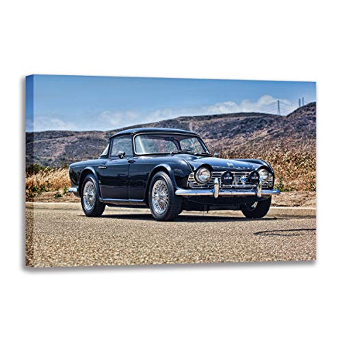 Tableau voiture rétro sur toile 70x100 cm impression HD décoration moderne sans cadre