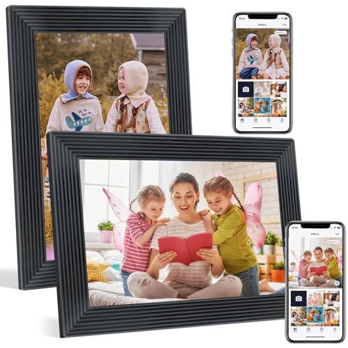 Uhale Digital Picture Frame WiFi-10.1 Inch Digital Photo Frame Electronic,1280x800 HD IPS Touch Screen,Wall Mountable,Auto-Rotate,Share Photos/Videos and Send Best Wishes via Free App (2 Pack-Black)