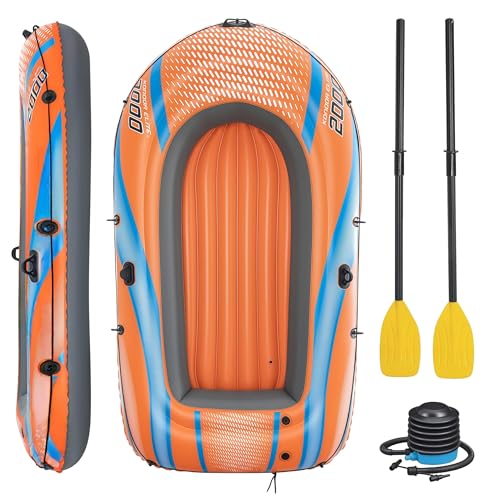 Bateau de pêche gonflable en PVC 1100D compact et robuste pour 2 personnes