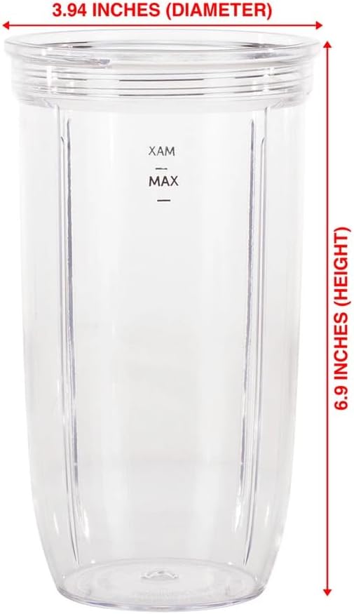 2 Pack 24 oz Cup and Lid Replacement Parts Fits For NutriBullet Pro 1000