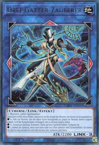 DREI-Gatter-Zauberer CRBR-DE050 Rare Deutsch Boosterfrisch 1. Auflage - Crossover Breakers - mit ReCollectibles-Versandschutz - für Yu-Gi-Oh!