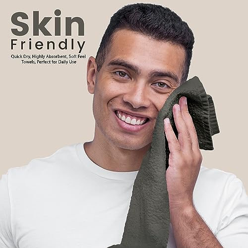 Image of Towel and Linen Mart 100% Cotton - Wash Cloth Set - Pack of 4, Quick Dry, Luxurious, Highly Absorbent and Soft Feel Premium Spa & Hotel Perfect for Daily Use (12 X 12 Grey)