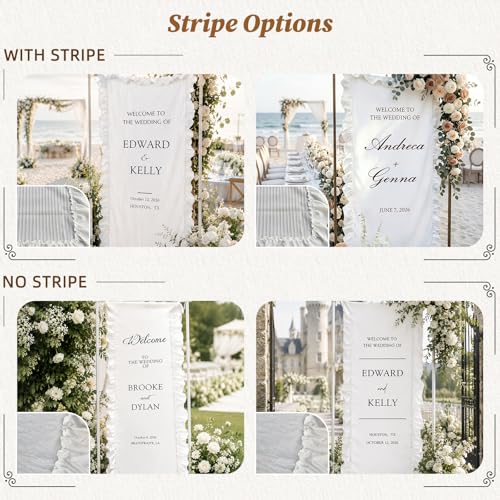 Image of Personalized Wedding Welcome Sign with Ruffled Edges, Custom Welcome Sign