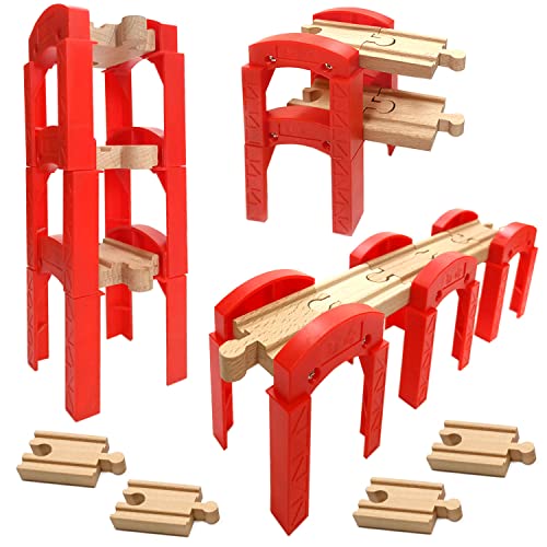 wooden train bridges bridge support wooden train track accessories train tracks compatible with all major brands wood toys for girls amp boys