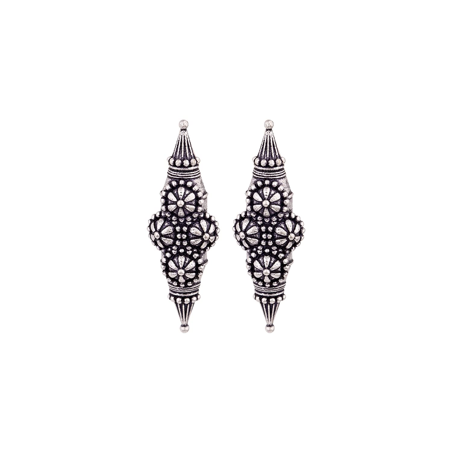 Voylla Nayantara Flower Motifs Embossed Stud Earrings Jewellery For Women and Girls (B07W5ZXJRJ) Amazon Price History, Amazon Price Tracker