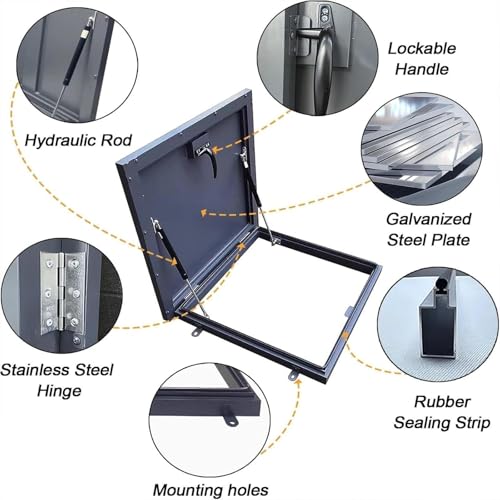 Ventilación de techo y sótano con placa de metal galvanizado negro 4
