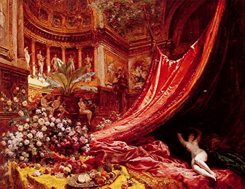 Impression d'affiche Symphonie en rouge et or Jean Béraud toile 60x90cm