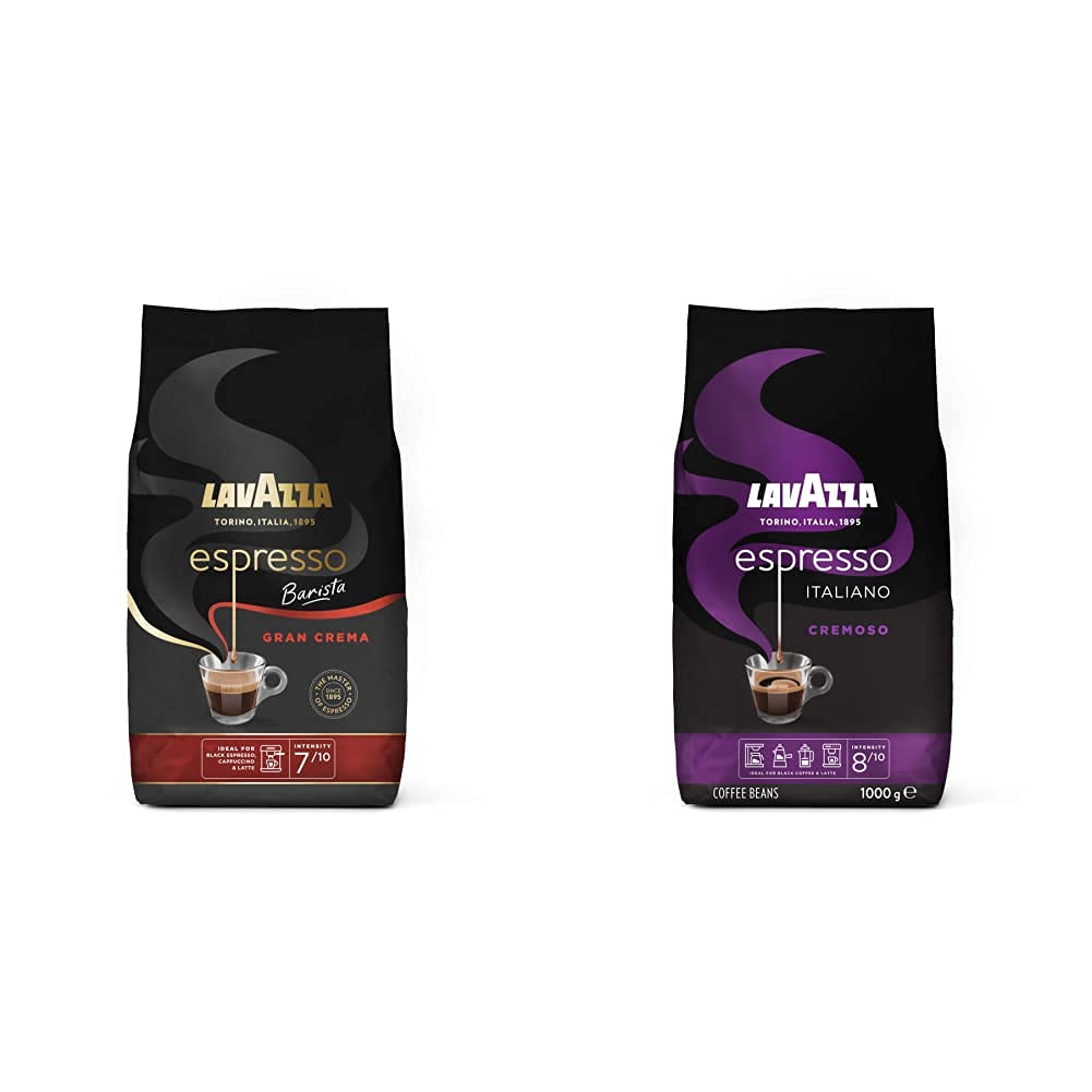 Lavazza Espresso - Barista Gran Crema - Aromatische Kaffeebohnen - 1er Pack (1 x 1 kg) & Espresso - Italiano Cremoso - Aromatische Kaffeebohnen - 1er Pack (1 x 1 kg)