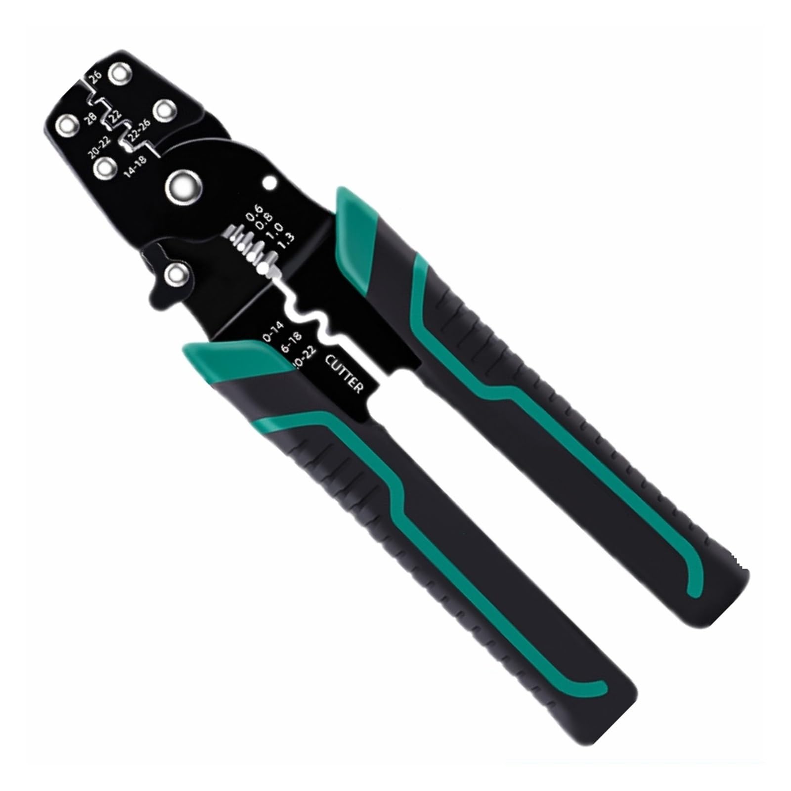 Herramienta De Prensado Alicates Pelacables Cortador Crimpadora 10-26AWG Terminal Cordón Tubo Cuadrilátero Crimpeado Preciso