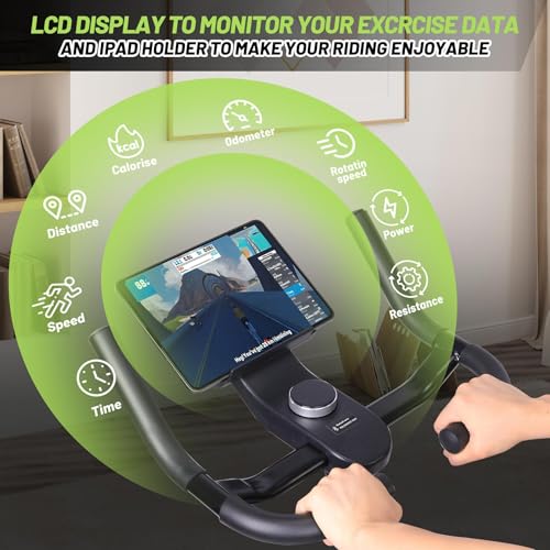 Image of 30 LBS Magnetic Indoor Cycling Bike,Stationary Bikes with 9-Level Handlebar Adjustment and 14-Level Seat Height,LCD Monitor for Home Cardio,Home Workouts and Gym