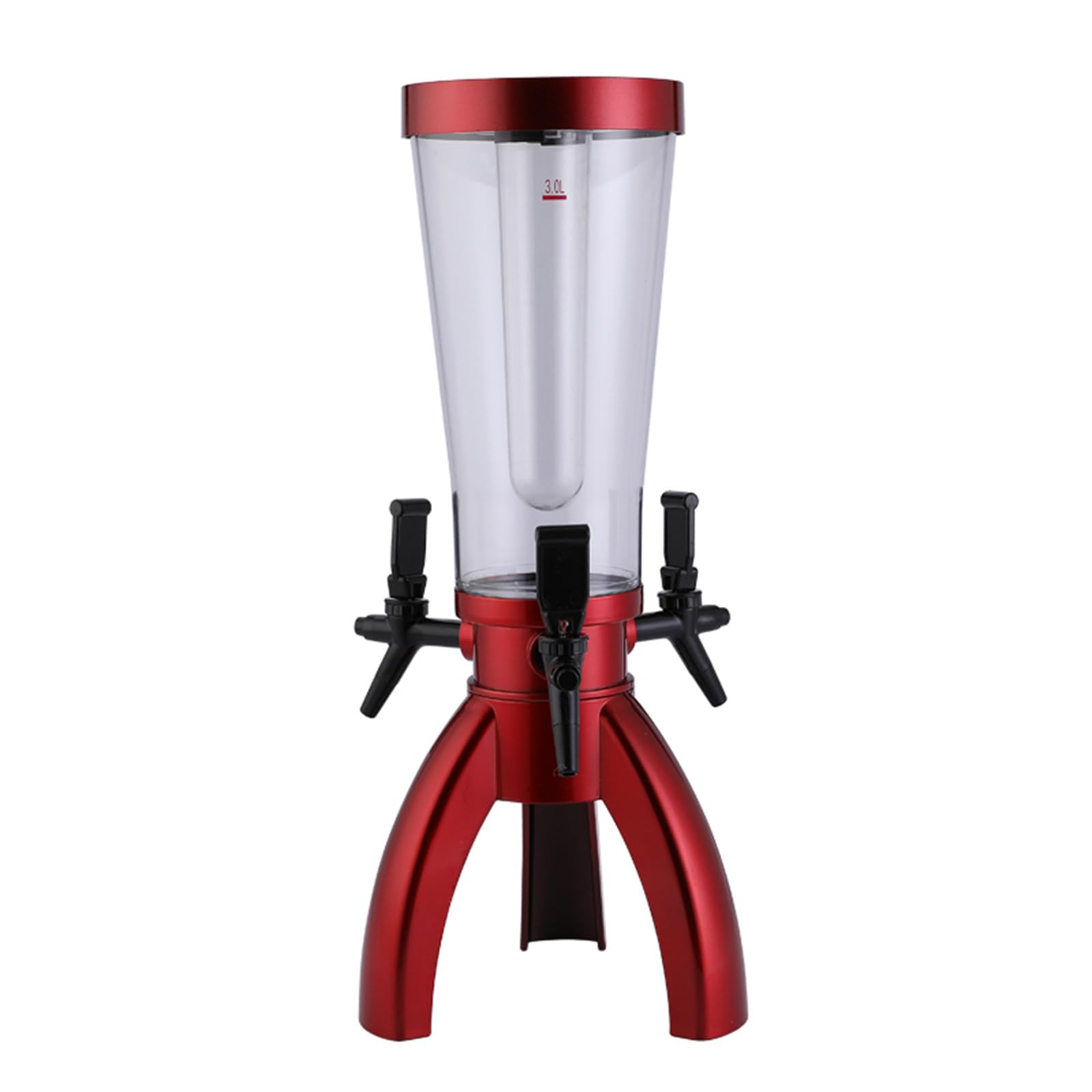Dispensador de torre de cerveza de 3 litros Dispensador de bebidas de sobremesa con triple grifo de refrigeración para bar Fiesta Restaurante,Red