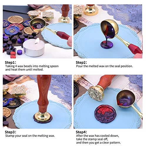 SWANGSA Floral Wax Seal Stamp, Vintage Sealing Wax Stamp, Great for Decorating Wedding Party Invitations Envelopes Gift Idea