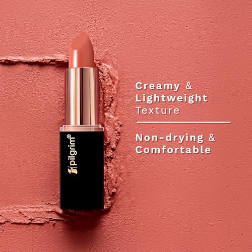Image of Pilgrim Matte Me Up Bullet Lipstick 4.2g | Creamy, Lightweight, Bold, Non Drying | SPF 30 | Enriched With Hyaluronic Acid & Spanish Squalane | Lipstick for dusky skin tone | Pink Romance -14