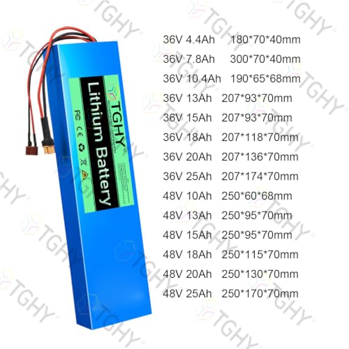 Batería para scooter de 36 voltios TGHY recargable con sistema BMS y litio de alta duración 3