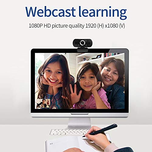 1080p webcam met microfoon, Full HD 1080p / 30fps videogesprekken, heldere stereo-audio, voor desktop-pc, MAC, laptop… - Image 5