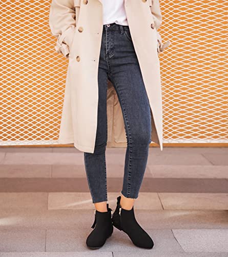 Image of MaxMuxun Women's Ankle Boots Flat Low Heel Zipper /Chelsea Booties Winter Fall Fashion Boots