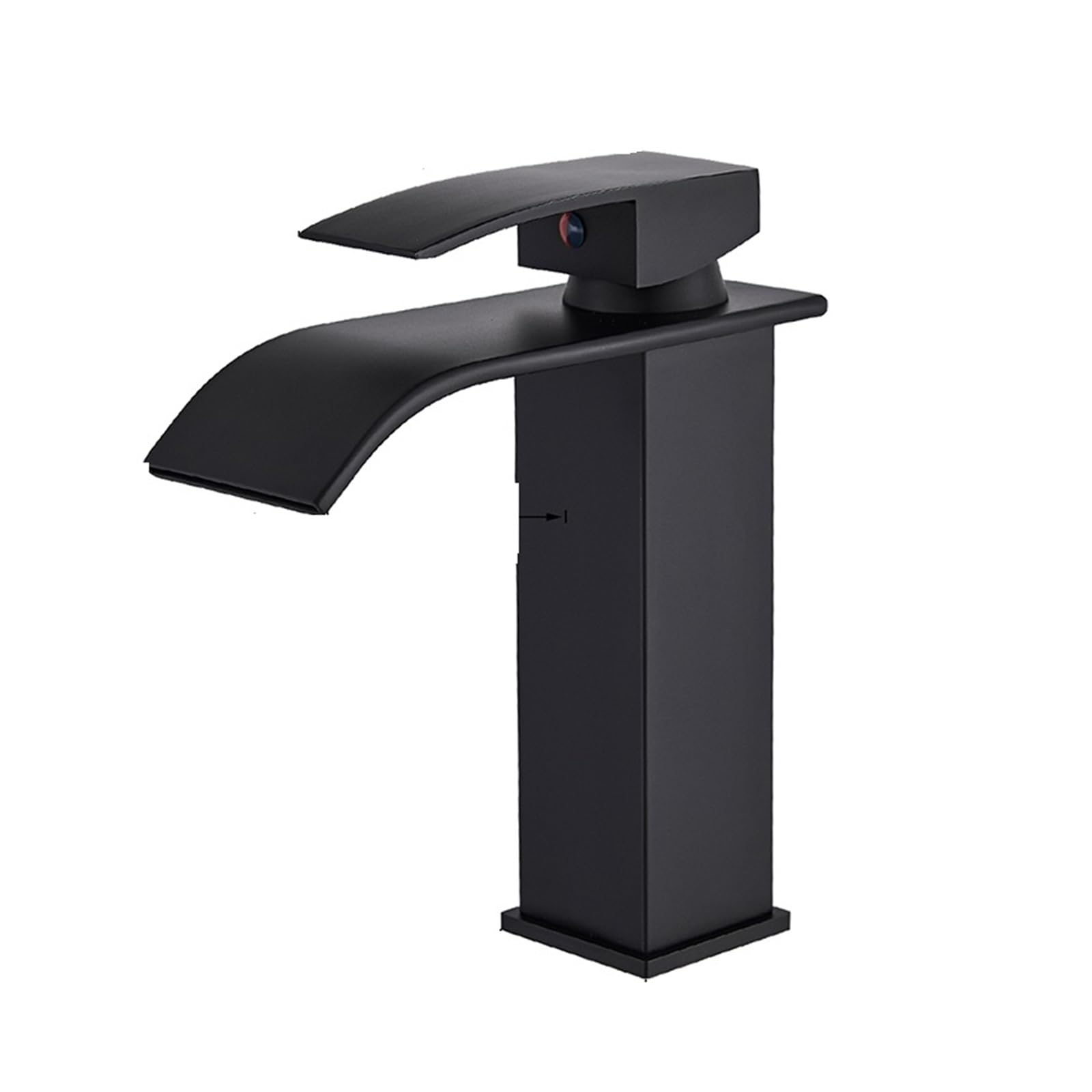 Robinet de lavabo noir mat en laiton massif avec cascade élégante pour salle de bain