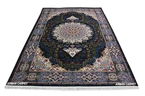 Image of High Density Export Quality Classical Pure Silk Carpet for Your Hall & Living Room 9 X 12 Feet (90x150 cm) Ivory Multi