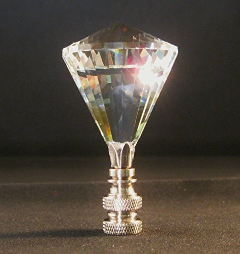 Image of LAMP Finial-Stunning LEADED Crystal LAMP Finial-Clear Diamond /SN