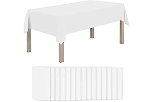 [16-Pack] Disposable Plastic Tablecloths for Rectangle Tables
