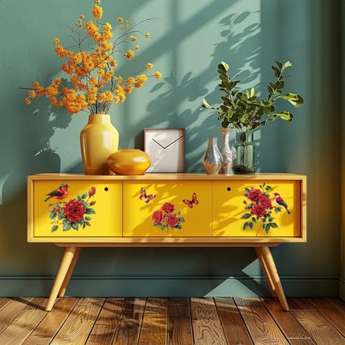 Calcomanías de transferencia autoadhesivas de flores para decoración de mesas y dormitorios 7
