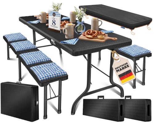 KESSER® Bierzeltgarnitur 3-teilig Set Tisch & 2x Bank...