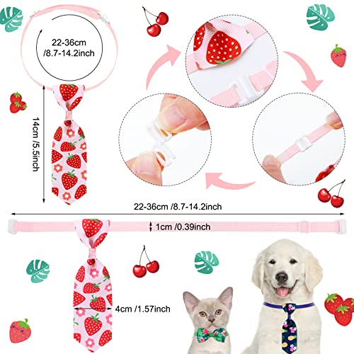 Vabean 200 Pieces Dog Bow Ties Collar Set Includes 100 Neckties And 100 Bow Ties Adjustable Cat Bow Neck Ties Fruit Hawaii Summer Style Pet Ties Collar For Dogs Cats Puppy Holiday Grooming Accessories #TOP2