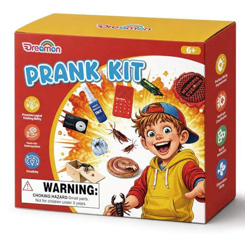 Prank Kit for Kids, 20 Funny Gags & Practical Joke Toys with Sound Effects Machine, Ultimate...