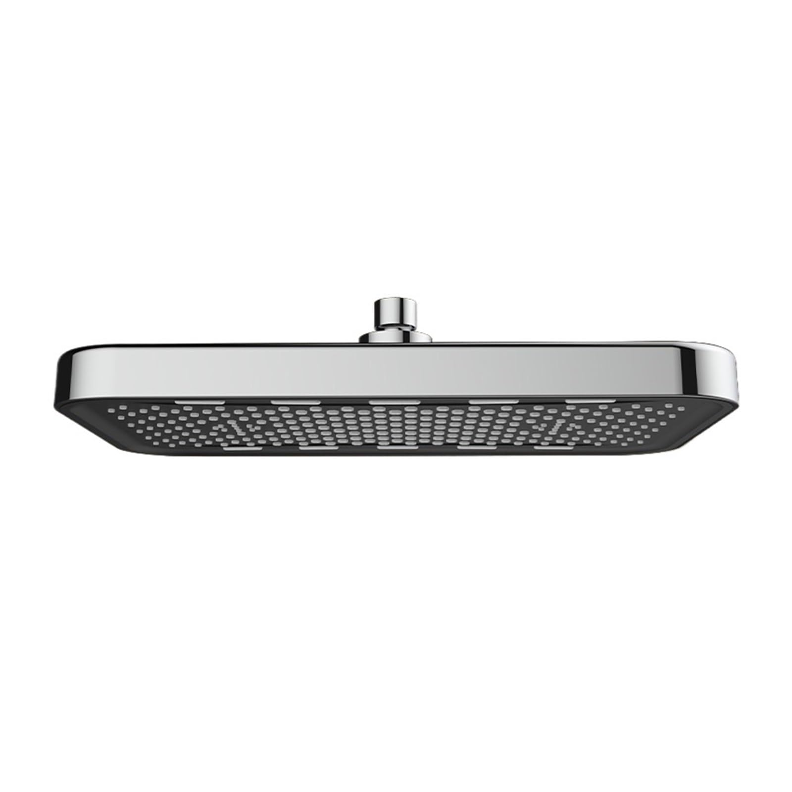 Pommeau de douche carré jet supérieur ciel de pluie grand format argent 36 cm