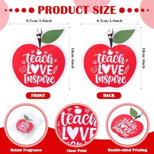 Image of DaisyInner 12 Pcs Car Air Freshener Bulk Thank You Gifts for Teacher Girly Air Fresheners Apple Shape Hanging Accessories Back to School Teacher Appreciation Gift