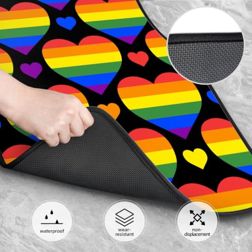 Alfombrillas de coche con corazones arcoíris, el orgullo de viajar con estilo libre 4
