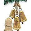 HIGHBIX Set of 3 Giant Harmony Cow Bells Huge Vintage Handmade Rustic Lucky Christmas Hanging Cone Bells Large